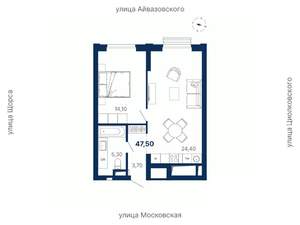 1-к квартира, вторичка, 48м2, 23/29 этаж