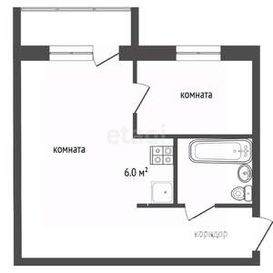 1-к квартира, вторичка, 31м2, 2/5 этаж