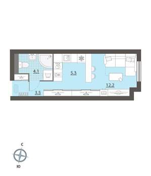 Студия квартира, вторичка, 25м2, 14/32 этаж