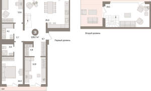 3-к квартира, вторичка, 140м2, 7/24 этаж