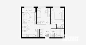 2-к квартира, вторичка, 54м2, 3/24 этаж