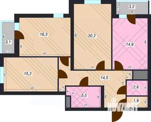 3-к квартира, вторичка, 90м2, 20/26 этаж