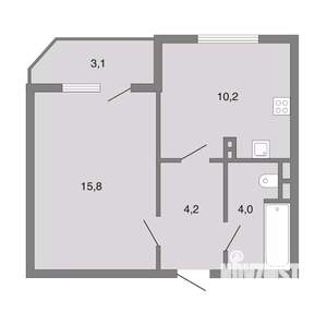 1-к квартира, вторичка, 34м2, 9/18 этаж