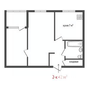 2-к квартира, вторичка, 44м2, 8/9 этаж