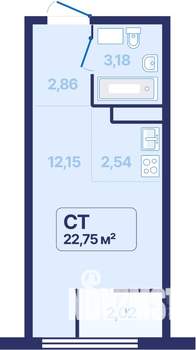 Студия квартира, вторичка, 23м2, 17/27 этаж