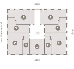 2-к квартира, вторичка, 62м2, 4/8 этаж