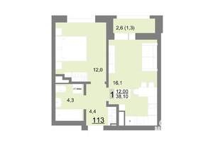 1-к квартира, вторичка, 38м2, 14/26 этаж