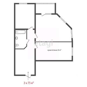 2-к квартира, вторичка, 73м2, 8/18 этаж