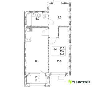 1-к квартира, вторичка, 47м2, 26/30 этаж