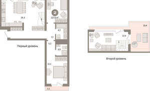 2-к квартира, вторичка, 117м2, 7/24 этаж