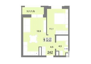 1-к квартира, вторичка, 39м2, 26/26 этаж