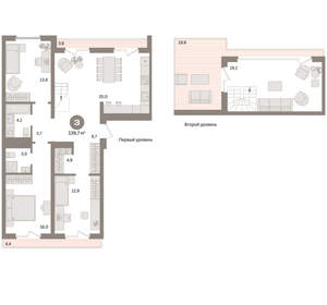 3-к квартира, вторичка, 140м2, 7/24 этаж