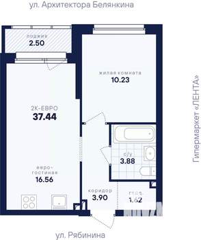 1-к квартира, вторичка, 37м2, 11/26 этаж