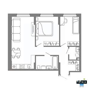 3-к квартира, вторичка, 59м2, 30/32 этаж