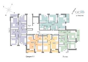 2-к квартира, строящийся дом, 59м2, 3/25 этаж