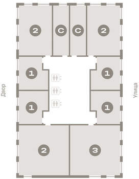 2-к квартира, вторичка, 65м2, 9/25 этаж