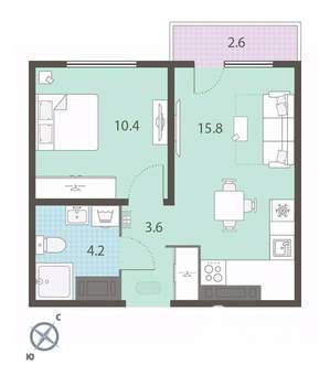 1-к квартира, вторичка, 35м2, 22/25 этаж