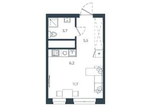 Студия квартира, вторичка, 27м2, 13/25 этаж