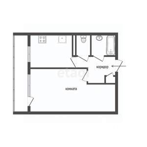 1-к квартира, вторичка, 34м2, 9/9 этаж