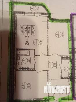 2-к квартира, вторичка, 77м2, 24/27 этаж