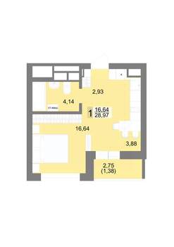 Студия квартира, вторичка, 31м2, 22/27 этаж