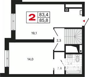 1-к квартира, вторичка, 45м2, 29/29 этаж