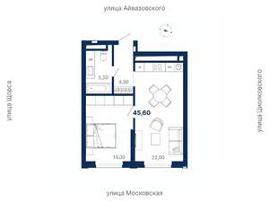 1-к квартира, вторичка, 46м2, 10/29 этаж