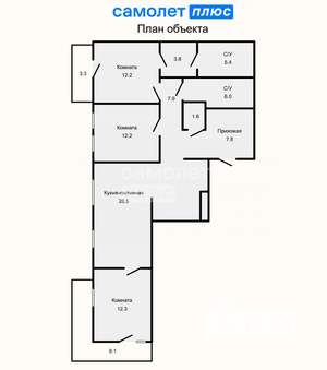 4-к квартира, вторичка, 98м2, 8/16 этаж