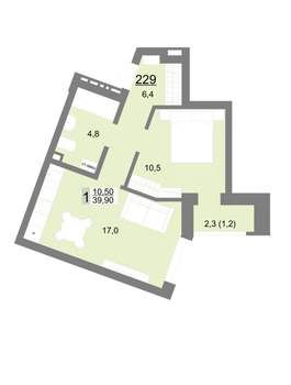 1-к квартира, вторичка, 40м2, 2/18 этаж