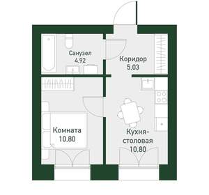 1-к квартира, вторичка, 33м2, 3/4 этаж