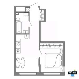 1-к квартира, вторичка, 35м2, 31/32 этаж