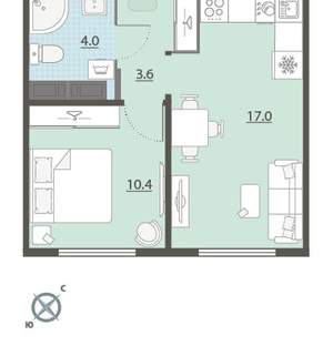 1-к квартира, вторичка, 35м2, 15/24 этаж