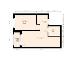 1-к квартира, вторичка, 46м2, 17/30 этаж
