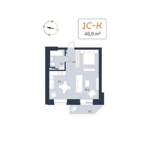 Студия квартира, вторичка, 47м2, 3/17 этаж