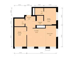 2-к квартира, вторичка, 67м2, 22/30 этаж