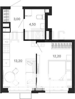 1-к квартира, вторичка, 33м2, 4/6 этаж