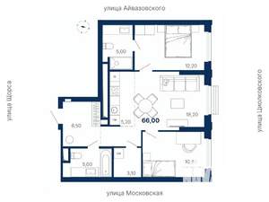 2-к квартира, вторичка, 66м2, 18/29 этаж