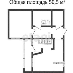 2-к квартира, вторичка, 50м2, 1/3 этаж