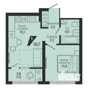 1-к квартира, вторичка, 37м2, 11/31 этаж
