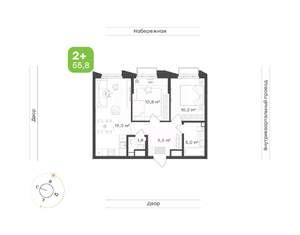 2-к квартира, вторичка, 56м2, 6/24 этаж