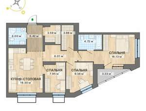 3-к квартира, вторичка, 84м2, 11/25 этаж