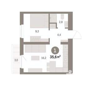 1-к квартира, вторичка, 36м2, 5/9 этаж