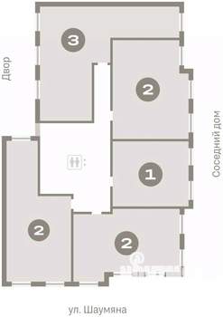 2-к квартира, вторичка, 75м2, 3/9 этаж