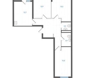 3-к квартира, вторичка, 77м2, 11/19 этаж