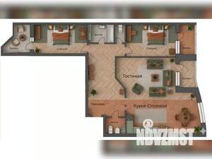 3-к квартира, вторичка, 102м2, 9/16 этаж