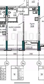 1-к квартира, вторичка, 36м2, 7/13 этаж