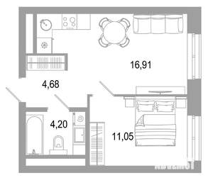 1-к квартира, вторичка, 38м2, 8/31 этаж