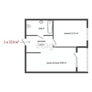1-к квартира, вторичка, 38м2, 4/33 этаж