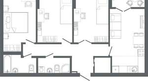 3-к квартира, вторичка, 87м2, 16/25 этаж