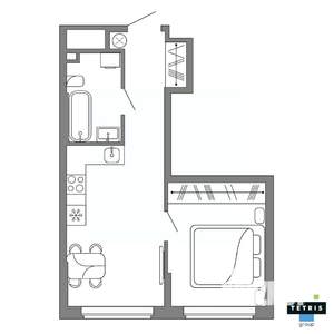 1-к квартира, вторичка, 35м2, 17/32 этаж
